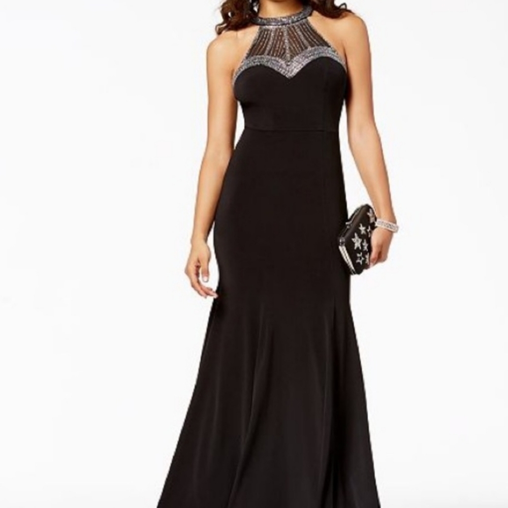 Tlc yes to the dress Bedazzled Prom Dress fully beaded top long gown wed…